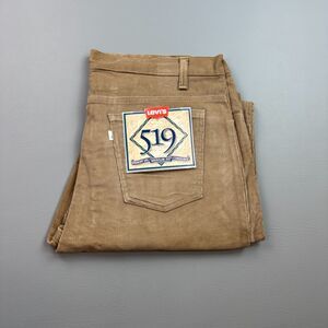 Vintage Levis 519 Corduroy Pants Mens 40x30 Tan Straight Leg USA Made 90s NOS